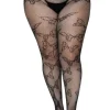 Tights-Leg Avenue Butterfly Net Plus Size Tights Black