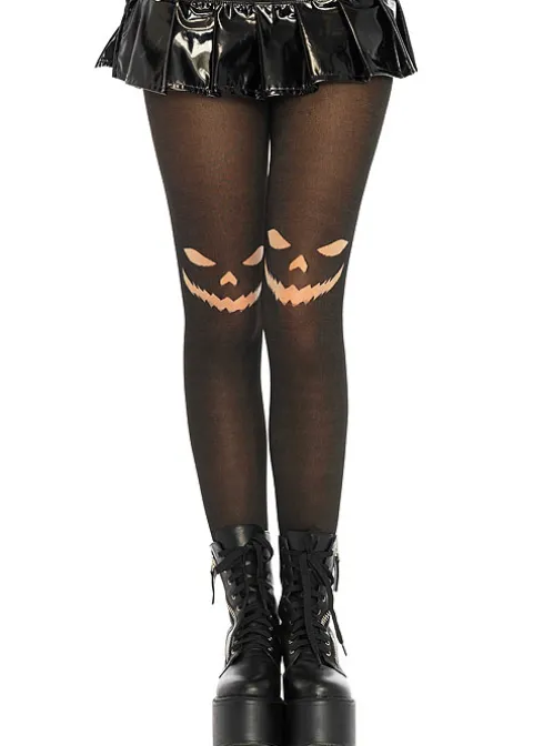 Tights-Leg Avenue Jack O Lantern Tights Black