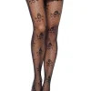 Tights-Leg Avenue Skull Micronet Tights Black