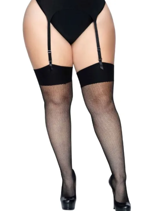 Stockings-Leg Avenue Spandex Fishnet Stockings Black