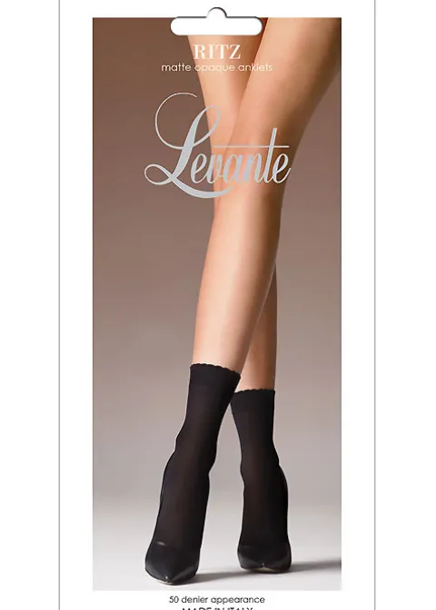 Ankle Highs-Levante Ritz Matt Opaque Anklet Nero