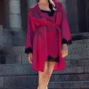 Robes And Kimonos-LingaDore Aria Kimono Wine Black