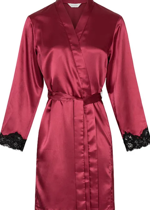 Robes And Kimonos-LingaDore Aria Kimono Wine Black