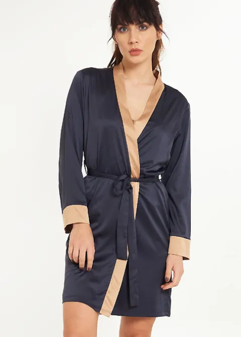 Robes And Kimonos-LingaDore La-Regina Kimono Denim Latte