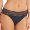 Briefs-LingaDore La-Regina Thong Denim Latte