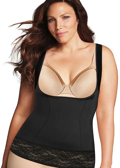 Shapewear-Maidenform Firm Foundations Curvy Wear Your Own Bra Torsette Black