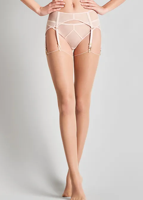 Stockings-Maison Close Cut And Curled Nude Rose Backseamed Stockings Nude Rose Pink Seam