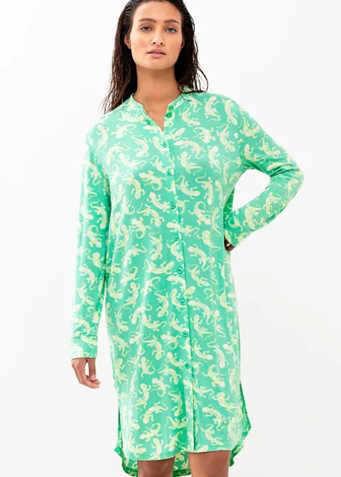 Nightwear-Mey Tilly Long Sleeved Nightdress Mojito Print