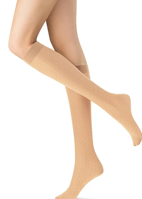 Knee Highs-Oroblu Adelle Knee Highs Nude