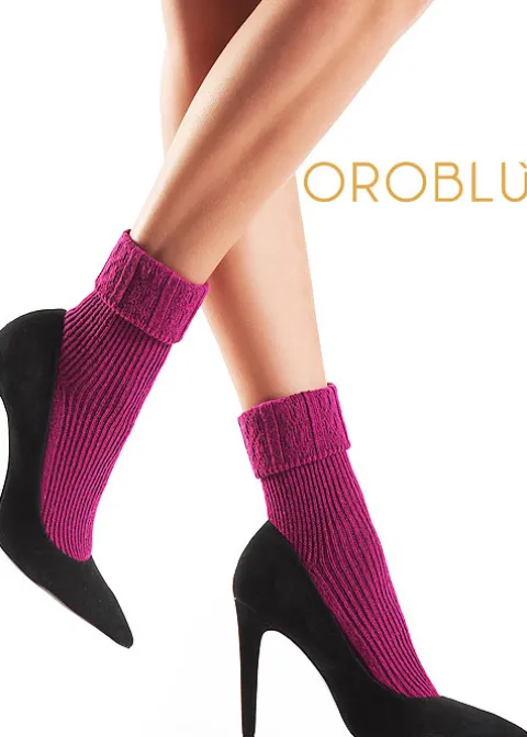 Socks-Oroblu Hilda Fine Cashmere Rolled Cuff Socks