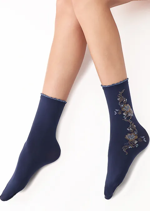 Ankle Highs-Oroblu I Love Italy Lecce Ankle High Lecce Blue