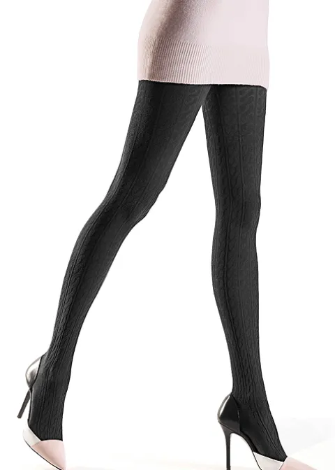 Tights-Oroblu Renee Natural Fibres Tights Black