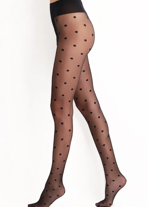 Tights-Oroblu Romantic Polka Dot Navy Tights Blue 11