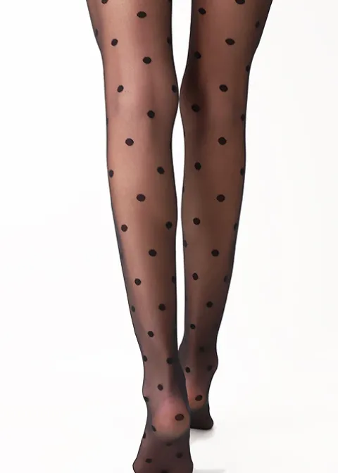 Tights-Oroblu Romantic Polka Dot Navy Tights Blue 11