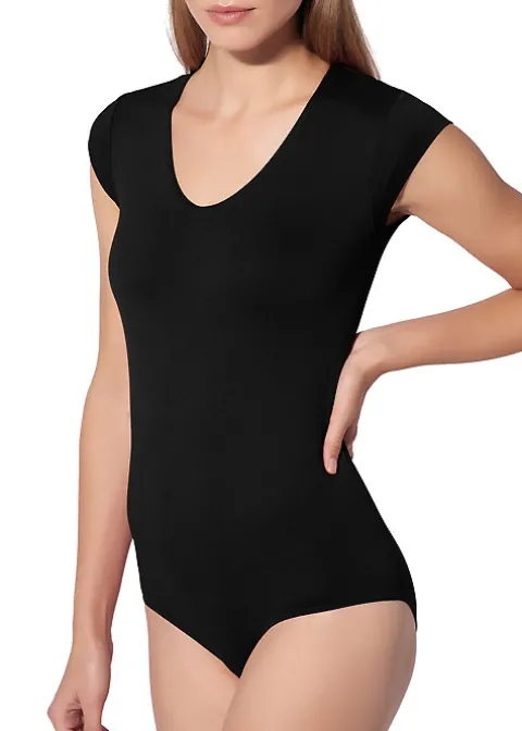 Bodies-Oroblu Soft Touch Divine Round Neck Body Black