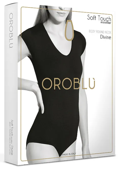 Bodies-Oroblu Soft Touch Divine Round Neck Body Black