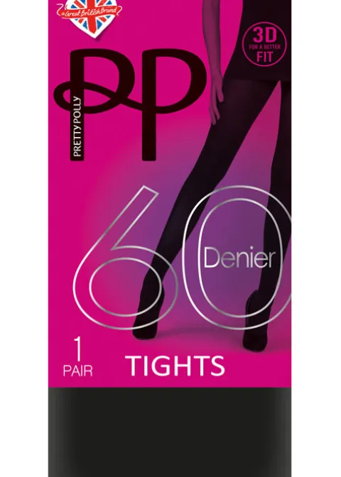 Tights-Pretty Polly 60 Denier New 3D Opaque Tights