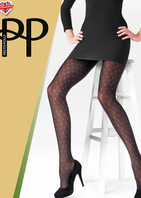 Tights-Pretty Polly Eco Diamond Tights Black