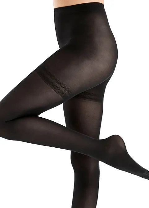 Tights-Pretty Polly In Shape Opaque Bodyshaping Tights Black