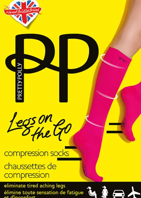 Knee Highs-Pretty Polly Legs On The Go Compression Socks Black