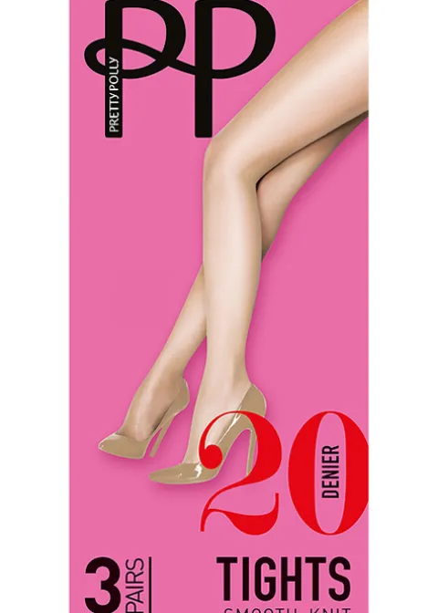 Tights-Pretty Polly Smooth Knit Tights 3Pp