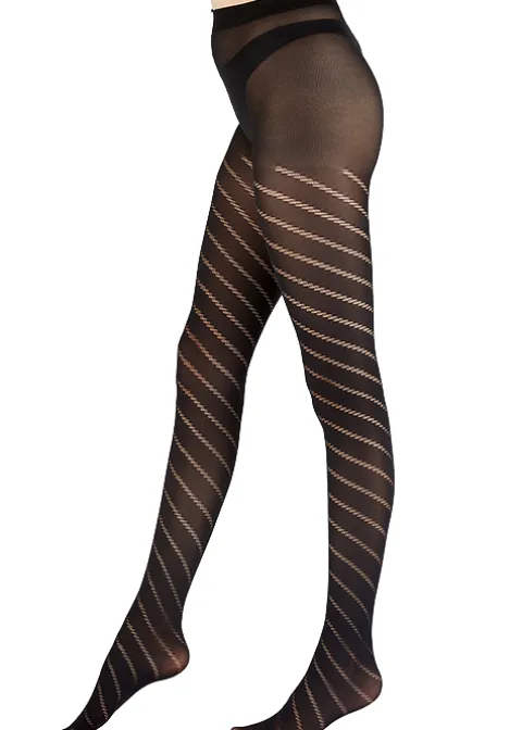 Tights-Pretty Polly Spiral Tights Black