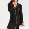 Nightwear-Pretty You London Bamboo Nightshirt Black