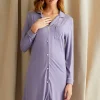 Nightwear-Pretty You London Bamboo Nightshirt Lavender