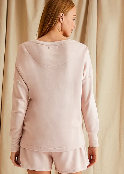 Loungewear-Pretty You London Bamboo Leisure Crew Neck Sweatshirt Rose