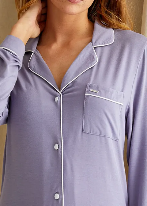 Nightwear-Pretty You London Bamboo Nightshirt Lavender