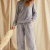 Loungewear-Pretty You London Cosy Chevron Lounge Suit Shale Grey