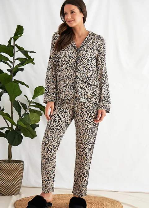 Pyjamas-Pretty You London Pyjama Set Cheetah