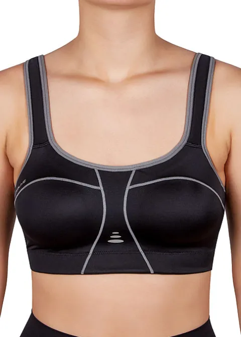 Bras-Pure Lime Padded Athletic Bra Black