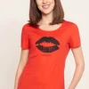 Nightwear-Rosch Be Happy Sweet Kiss Short Sleeve Top Kiss Red