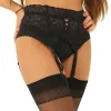 Suspender Belts-Sassy 4 Strap Deep Lace Suspender Belt