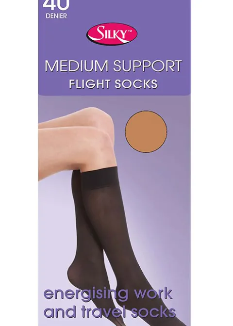 Knee Highs-Silky Medium Support Flight Knee Highs