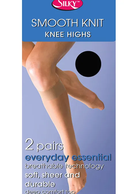 Knee Highs-Silky Smooth Knit Knee Highs (2Pp)