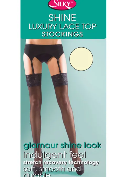 Stockings-Silky Super Shine Lace Top Stockings