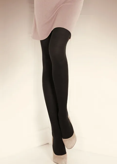 Tights-Sisi Naturalflip Wool Tights Black