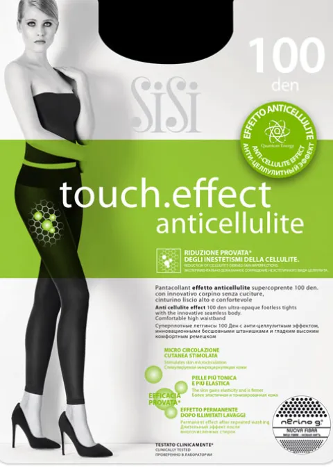 Tights-Sisi Touch Effect Anticellulite 100 Footless Tights Black