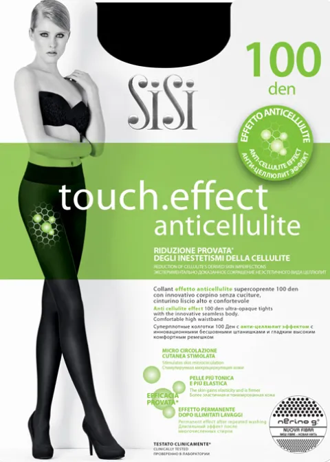 Tights-Sisi Touch Effect Anticellulite 100 Tights Black