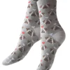 Socks-Tiffany Quinn Dog Design Cotton Ankle Socks Steel Grey