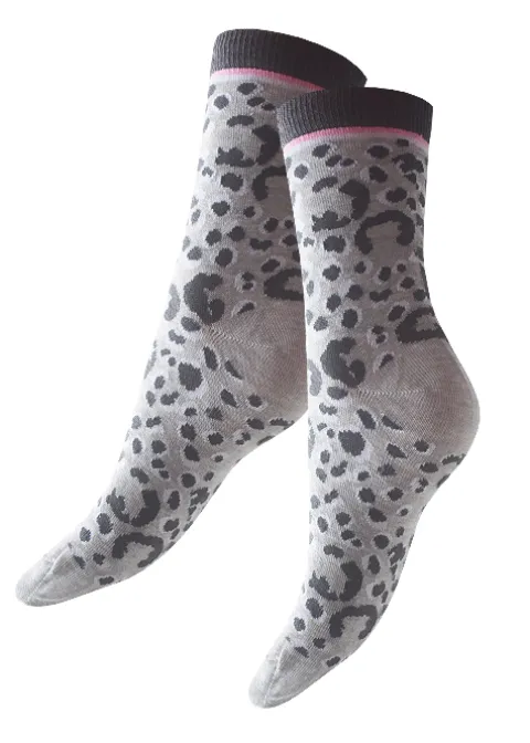 Socks-Tiffany Quinn Platinum Range Animal Print Socks Grey Animal Print