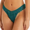 Briefs-Wolf And Whistle Ariana Everyday Lace Thong Teal