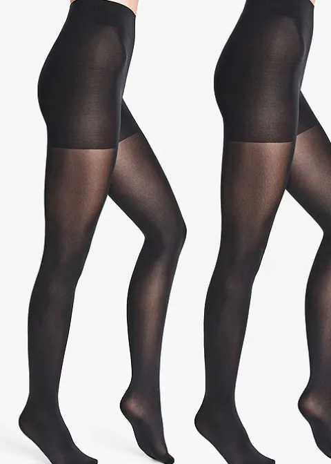 Tights-Wolford Aurora 70 Duo Pack Opaque Tights Black